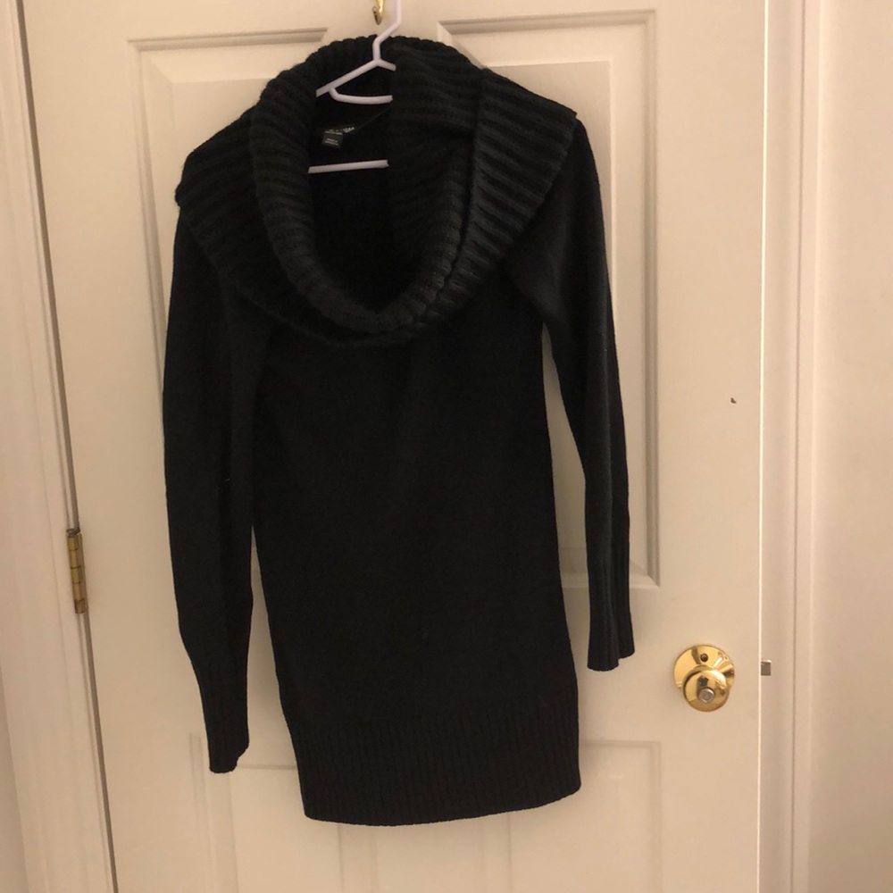 H&M black cowel neck sweater dress